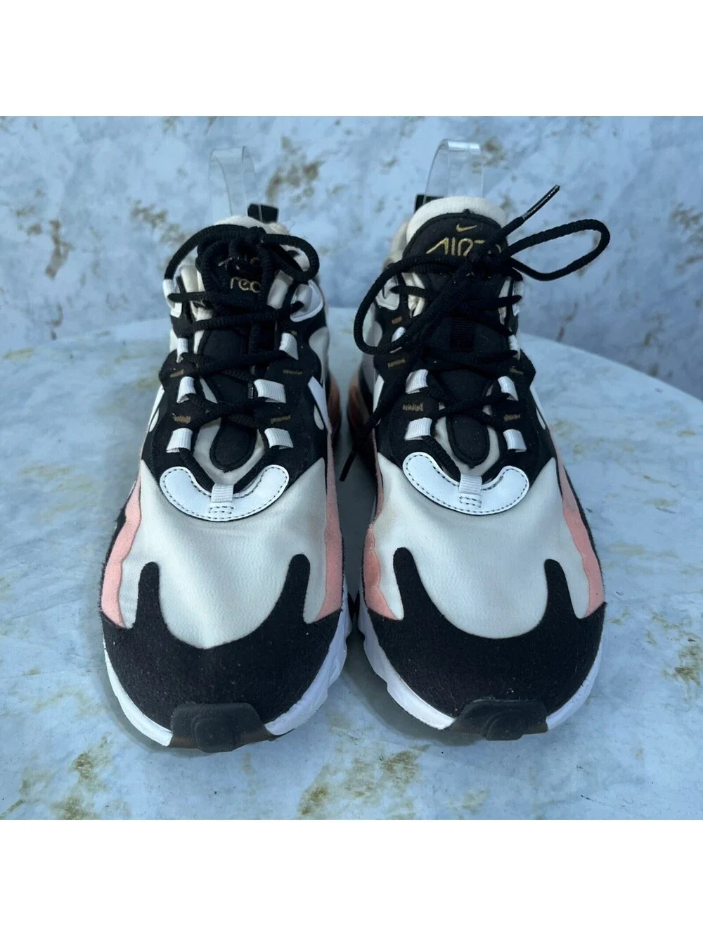 Nike Air Max 270 React Womens Size 9.5 Shoes White Pink Athletic Trainer Sneaker